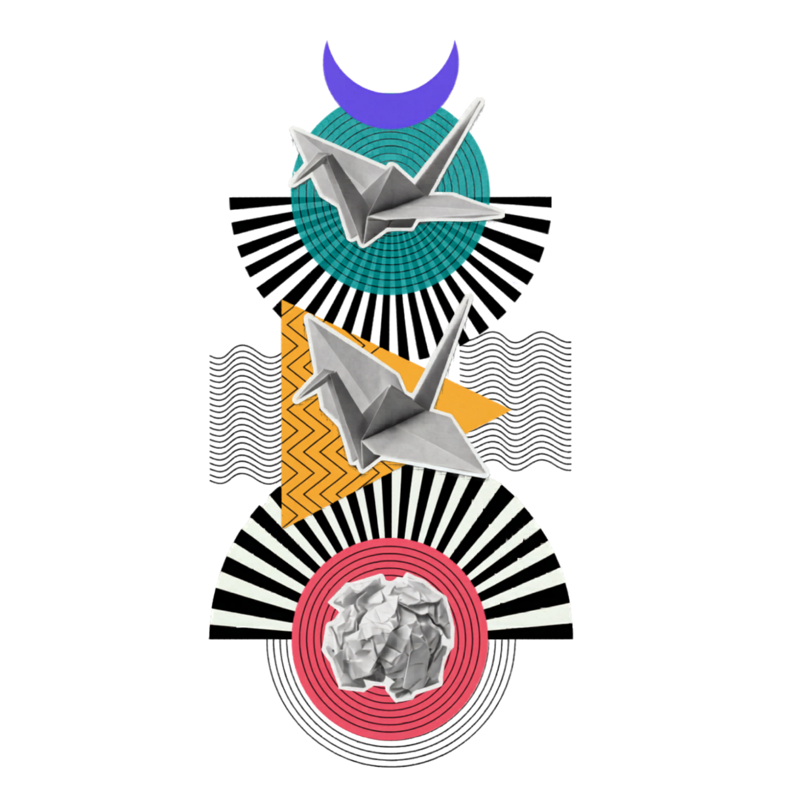 Origami journey - from crumpled paper to soaring bird